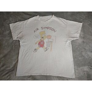 Vintage Air Simpson Bart T-Shirt Men's XL Parody Cartoon Graphic Tee Basketball